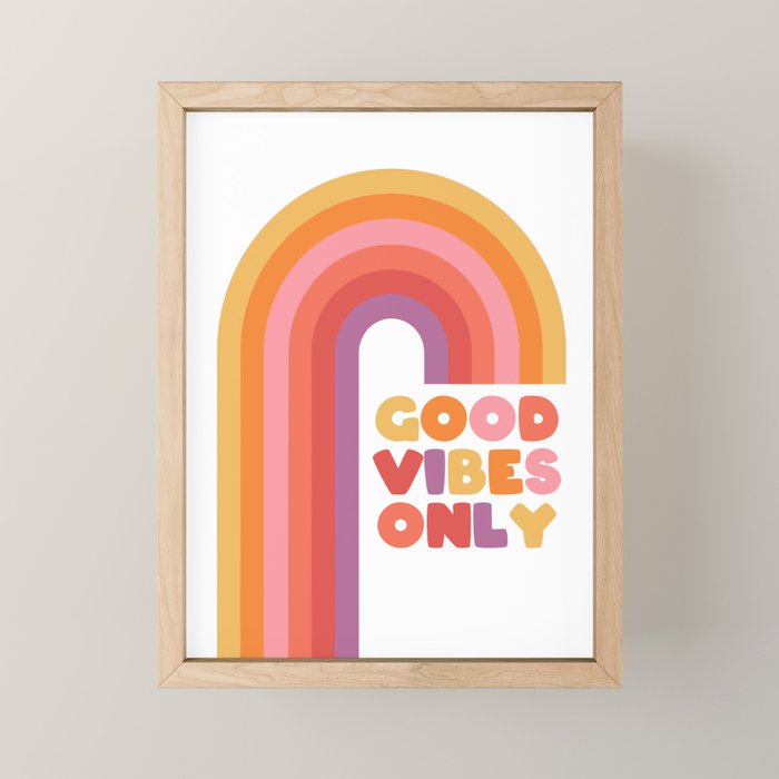 Good Vibes Only Rainbow Mini Art Print Gallery Image 1