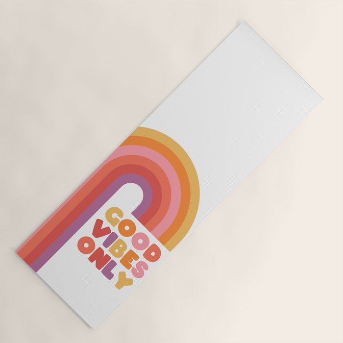 Good Vibes Only Rainbow Yoga Mat Gallery Image 1