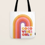 Good Vibes Only Rainbow Tote Bag Gallery Image 1