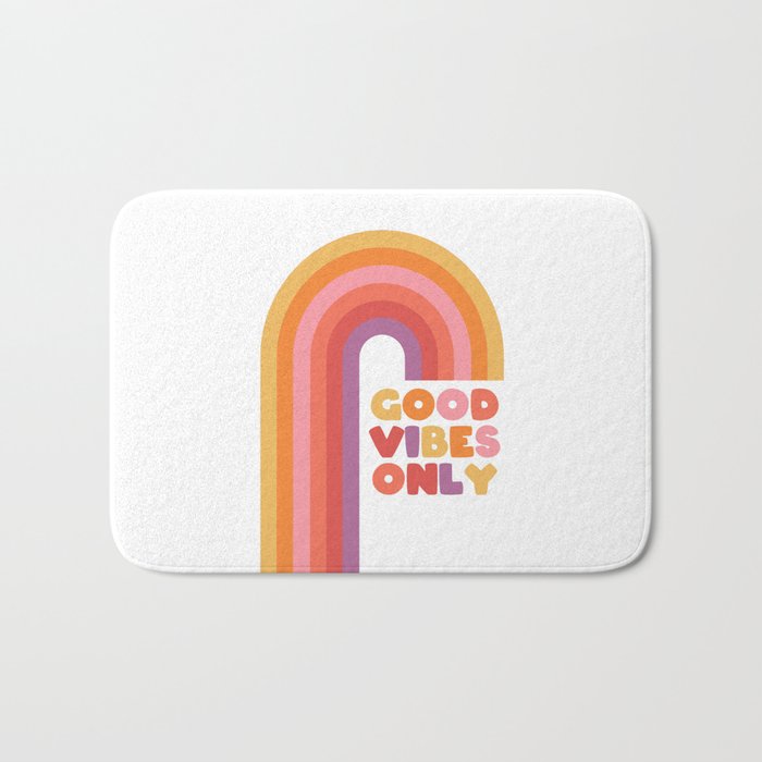 Good Vibes Only Rainbow Bath Mat Gallery Image 1