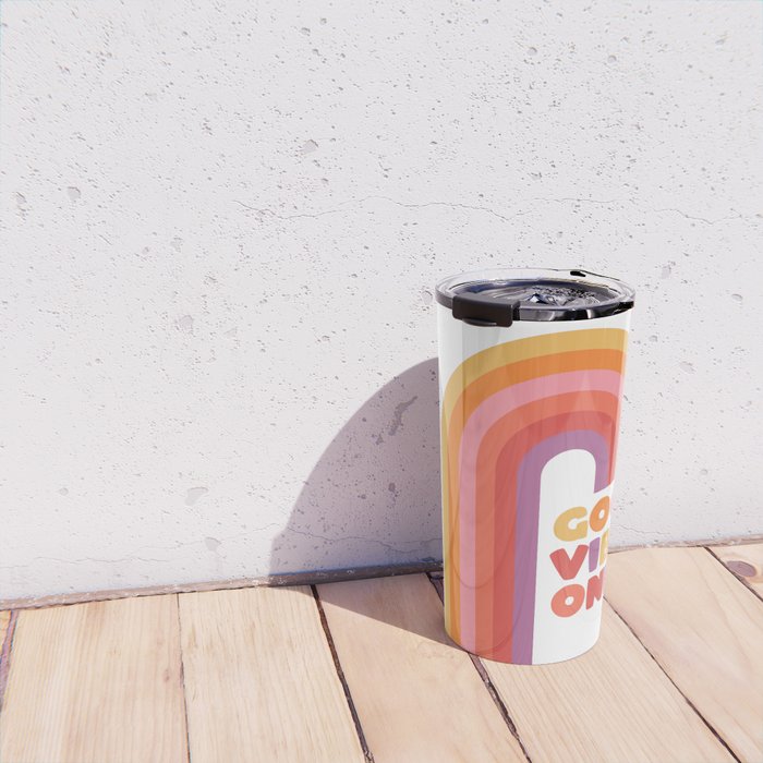 Good Vibes Only Rainbow Travel Mug Gallery Image 4