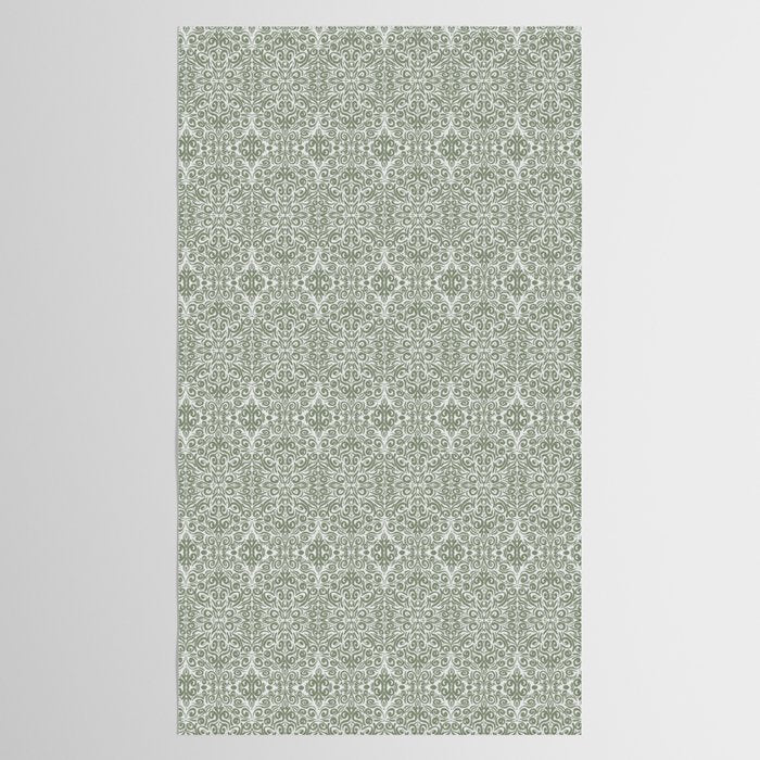 Vintage Green Spirals Tablecloth Gallery Image 2