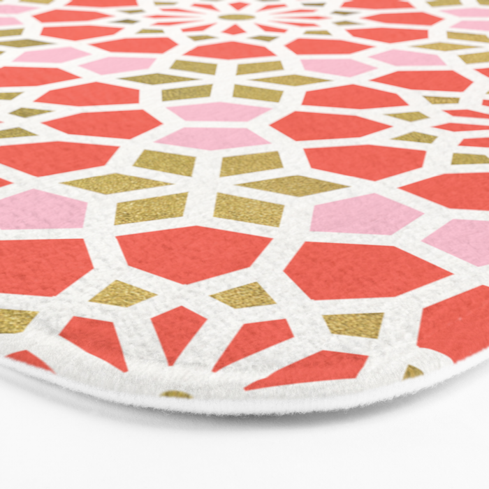 Persian Mosaic - Coral & Gold Palette Bath Mat Gallery Image 3