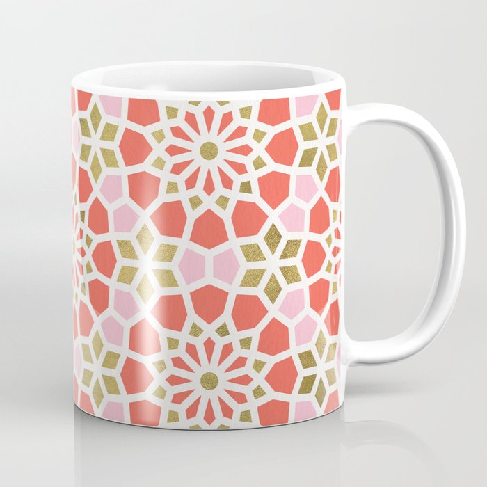 Persian Mosaic â Coral & Gold Palette Coffee Mug Gallery Image 1