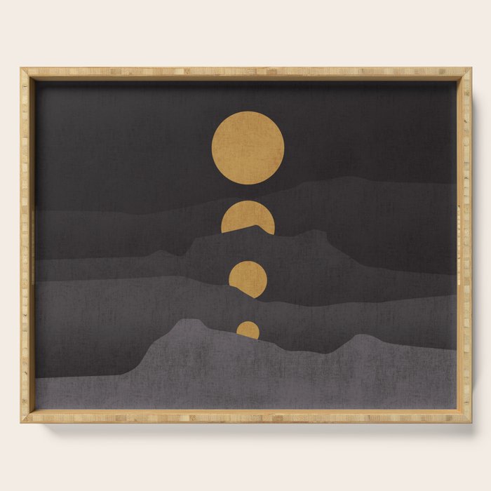 Rise of the golden moon Serving Tray Gallery Image 1