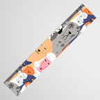 Funny diverse dog crowd character cartoon background Table Runner Gallery Image 3