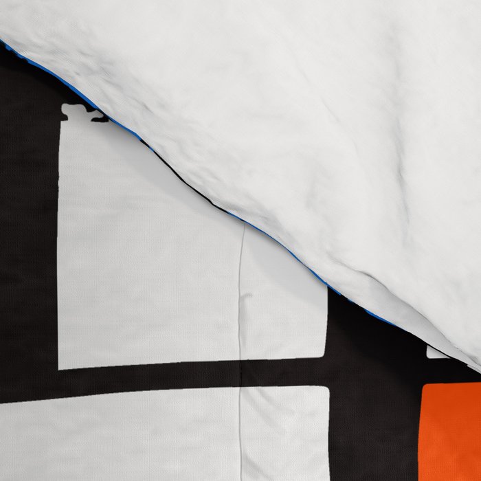 Bauhaus Aesthetic Piet Mondrian De Stijl Inspired Painted Pattern Comforter Gallery Image 4