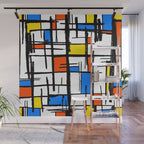 Bauhaus Aesthetic Piet Mondrian De Stijl Inspired Painted Pattern Wall Mural Gallery Image 1