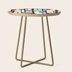 Bauhaus Aesthetic Piet Mondrian De Stijl Inspired Painted Pattern Side Table Gallery Image 1