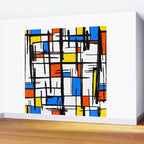 Bauhaus Aesthetic Piet Mondrian De Stijl Inspired Painted Pattern Wall Mural Gallery Image 2