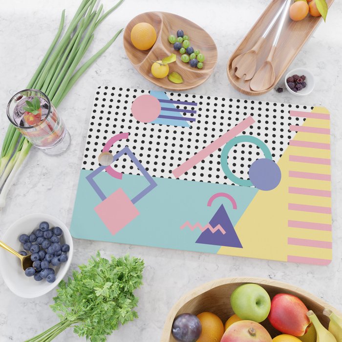 Memphis Pattern 5 - 80s - 90s - Retro Cutting Board Gallery Image 2