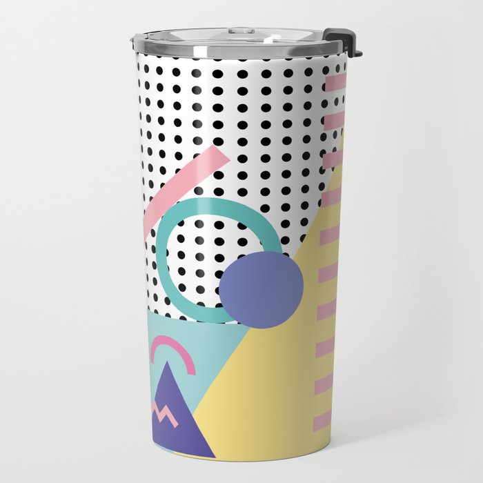 Memphis Pattern 5 - 80s - 90s - Retro Travel Mug Gallery Image 2
