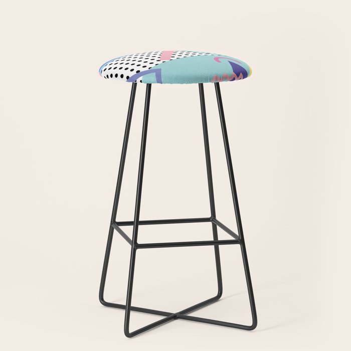 Memphis Pattern 5 - 80s - 90s - Retro Stool Gallery Image 1