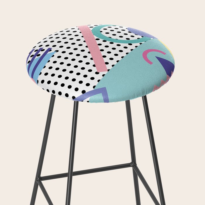 Memphis Pattern 5 - 80s - 90s - Retro Stool Gallery Image 2