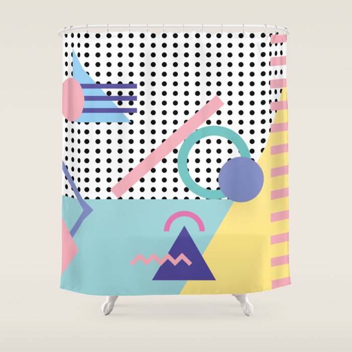 Memphis Pattern 5 - 80s - 90s - Retro Shower Curtain Gallery Image 1