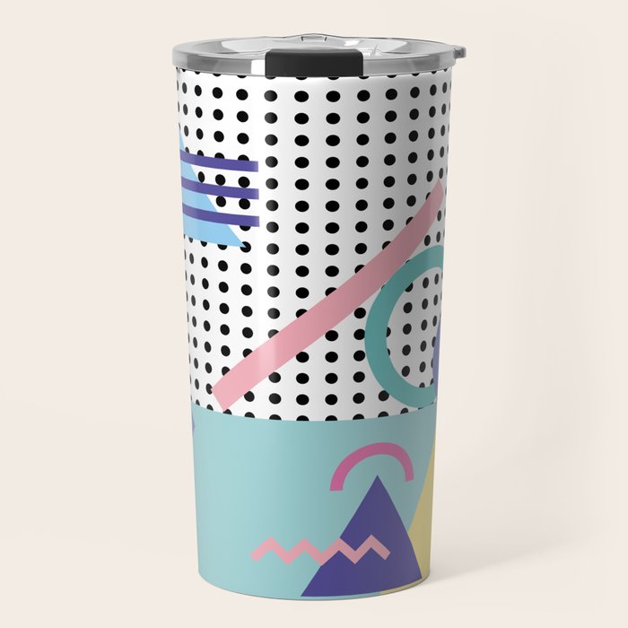 Memphis Pattern 5 - 80s - 90s - Retro Travel Mug Gallery Image 1