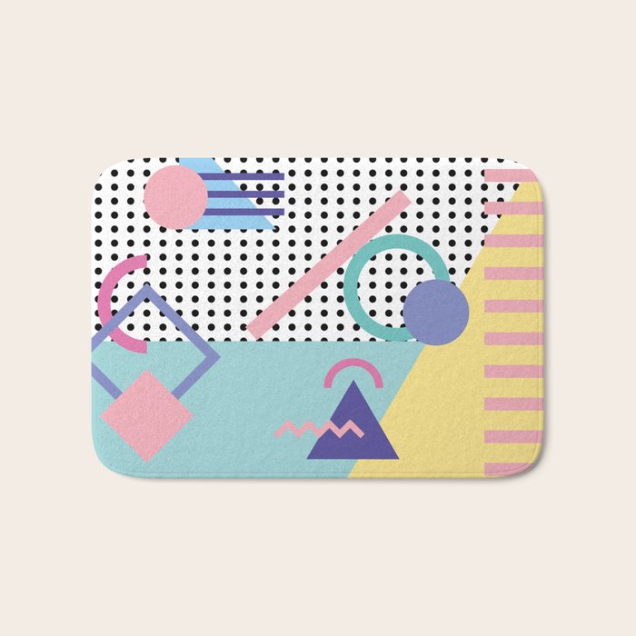 Memphis Pattern 5 - 80s - 90s - Retro Bath Mat Gallery Image 1