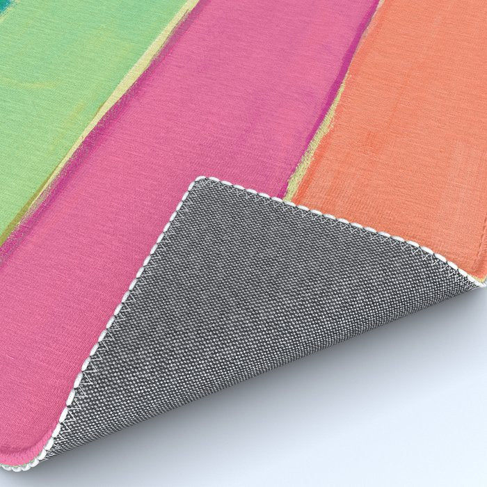 Peacock and Magenta Stripe Art Rug Gallery Image 4
