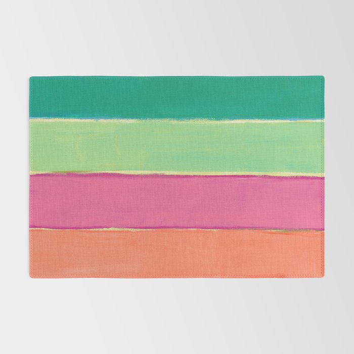 Peacock and Magenta Stripe Art Rug Gallery Image 2
