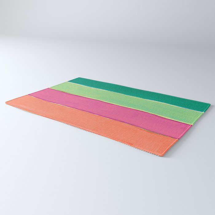 Peacock and Magenta Stripe Art Rug Gallery Image 3