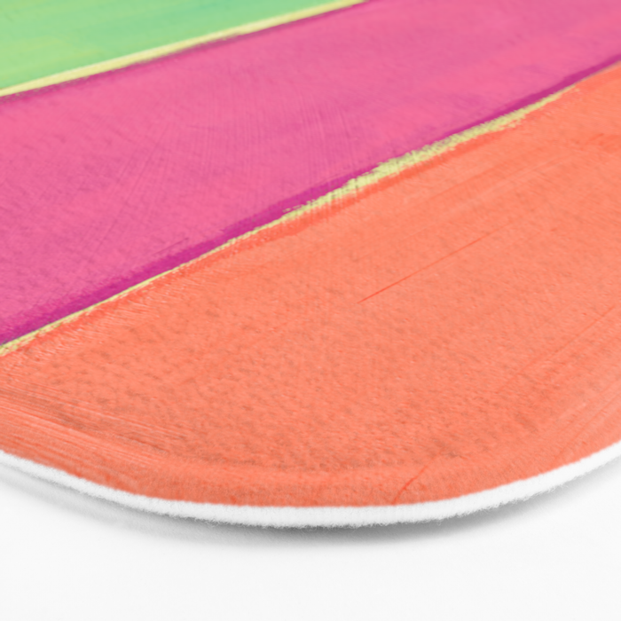 Peacock and Magenta Stripe Art Bath Mat Gallery Image 3