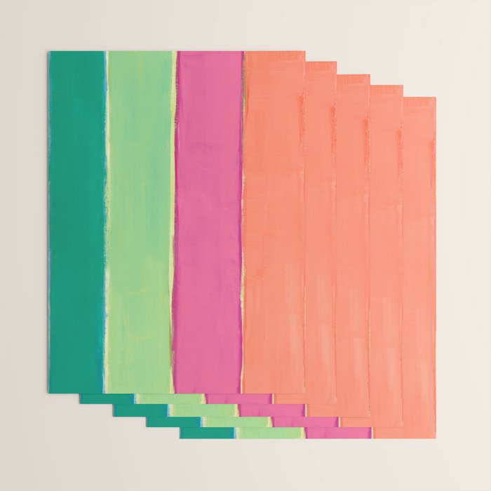 Peacock and Magenta Stripe Art Wrapping Paper Gallery Image 3
