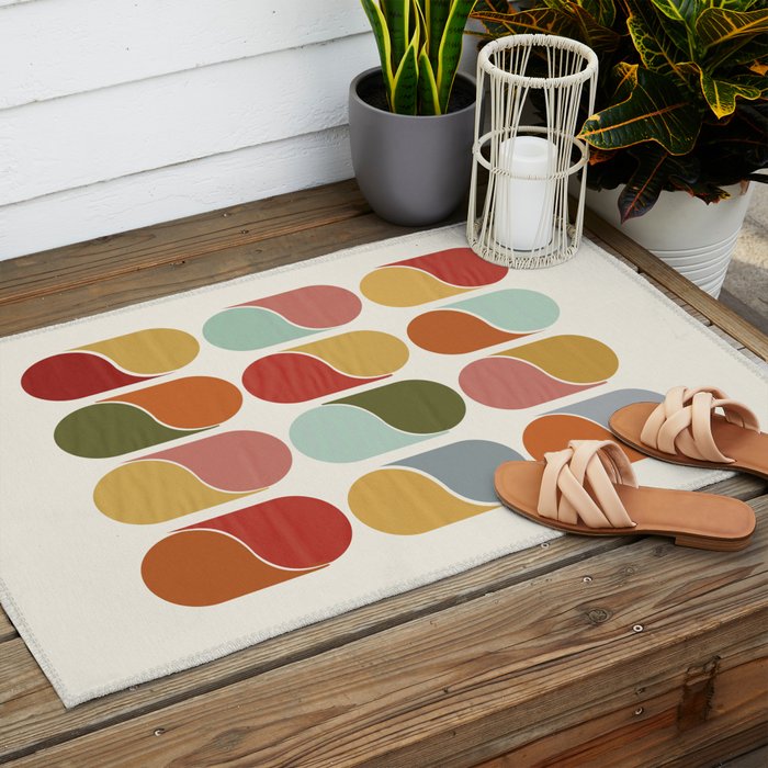 Colorful modern abstract Outdoor Rug Gallery Image 2
