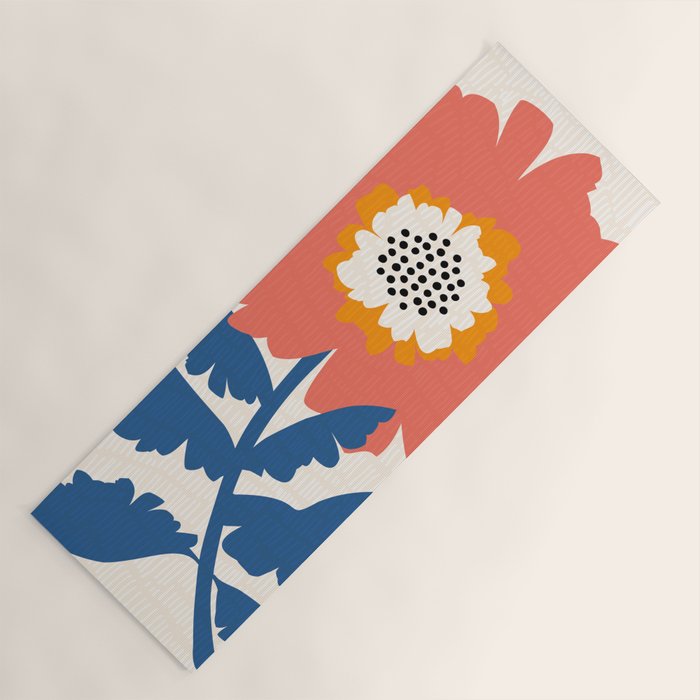 Happy Red Floral Yoga Mat Gallery Image 1