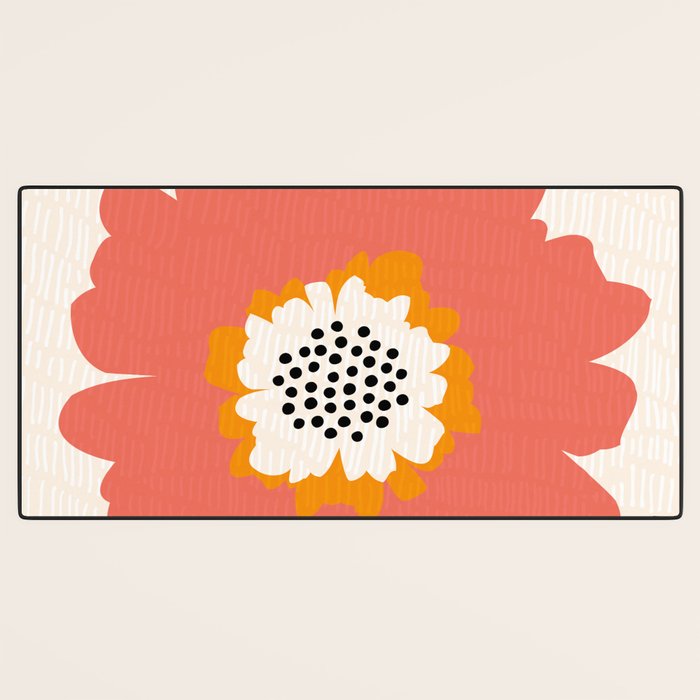 Happy Red Floral Desk Mat Gallery Image 3