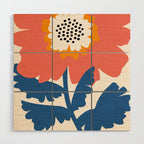 Happy Red Floral Wood Wall Art Gallery Image 1