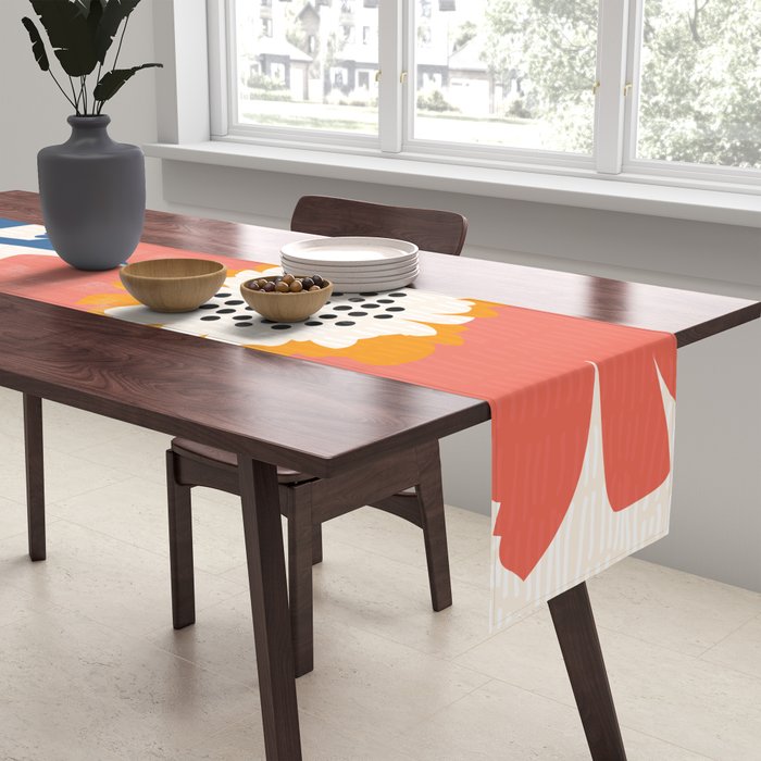 Happy Red Floral Table Runner Gallery Image 2