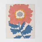 Happy Red Floral Throw Blanket Gallery Image 2