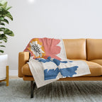 Happy Red Floral Throw Blanket Gallery Image 1