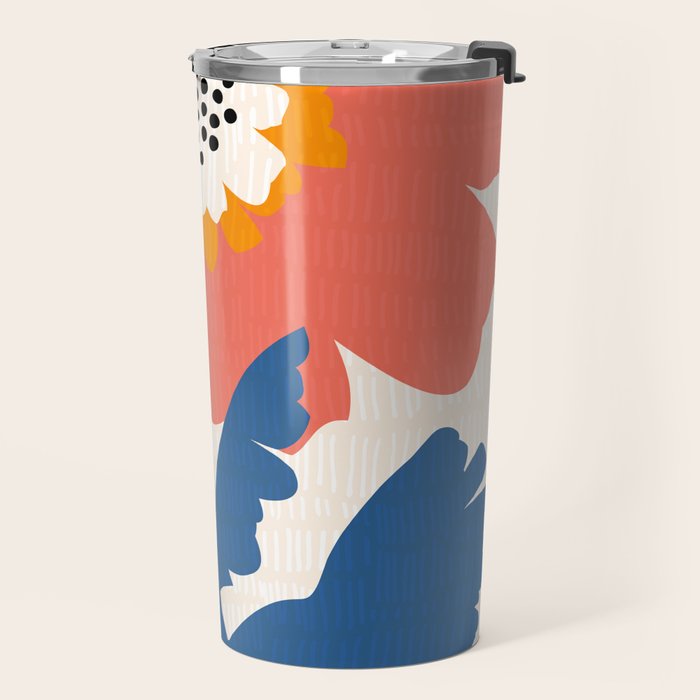 Happy Red Floral Travel Mug Gallery Image 2