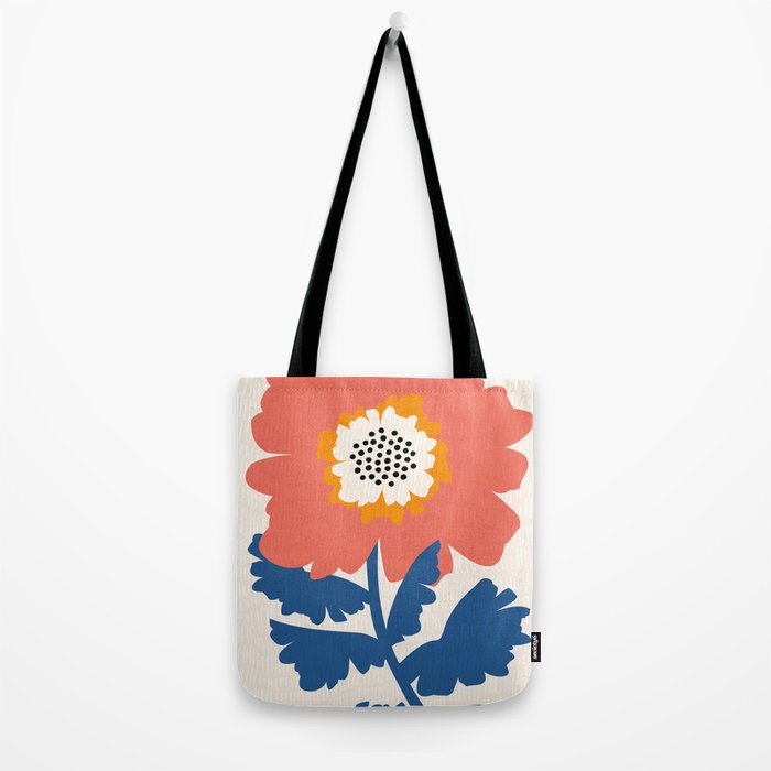 Happy Red Floral Tote Bag Gallery Image 2