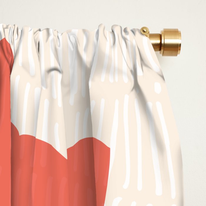 Happy Red Floral Window Curtain Gallery Image 2