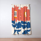 Happy Red Floral Window Curtain Gallery Image 3