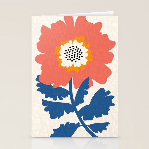 Happy Red Floral Stationery Card Gallery Image 1