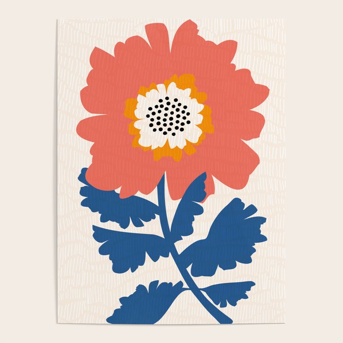 Happy Red Floral Poster Gallery Image 1