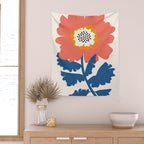 Happy Red Floral Wall Tapestry Gallery Image 2
