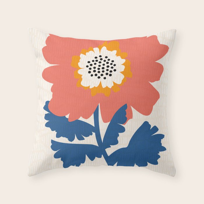 Happy Red Floral Throw Pillow Gallery Image 6