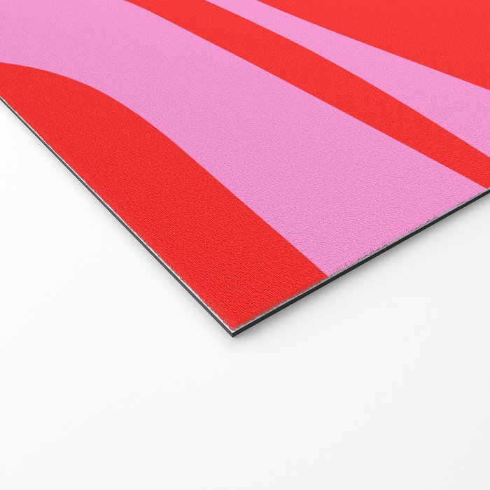 Vibrant Retro Abstract Piquet Pattern in Preppy Pink and Red Welcome Mat Gallery Image 2