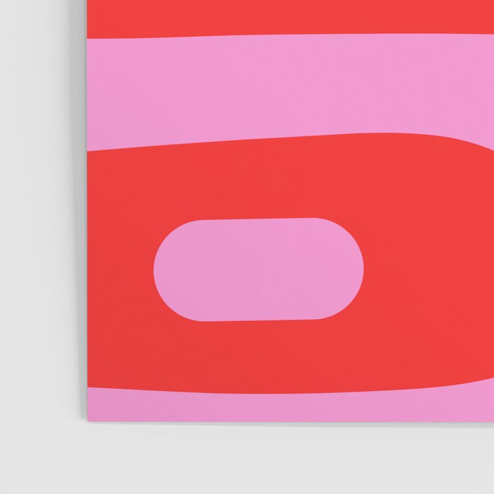 Vibrant Retro Abstract Piquet Pattern in Preppy Pink and Red Poster Gallery Image 3