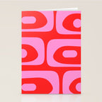 Vibrant Retro Abstract Piquet Pattern in Preppy Pink and Red Stationery Card Gallery Image 2