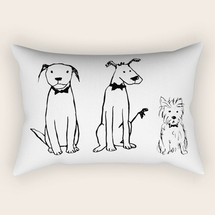Three dogs Rectangular Pillow Gallery Image 1
