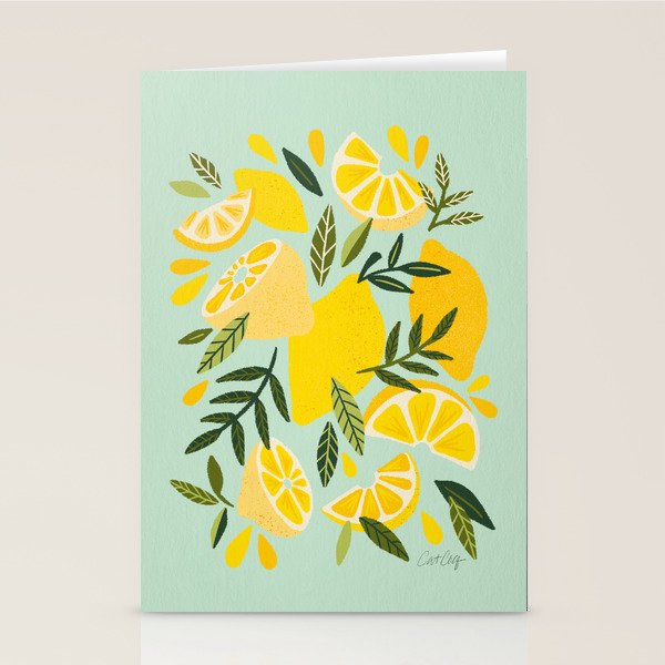 Lemon Blooms - Mint Stationery Card Gallery Image 2