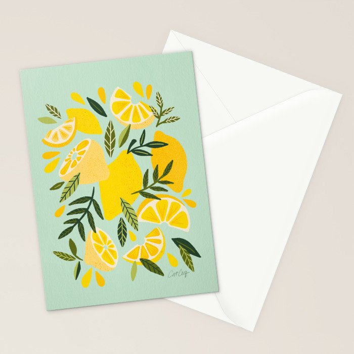 Lemon Blooms - Mint Stationery Card Gallery Image 2