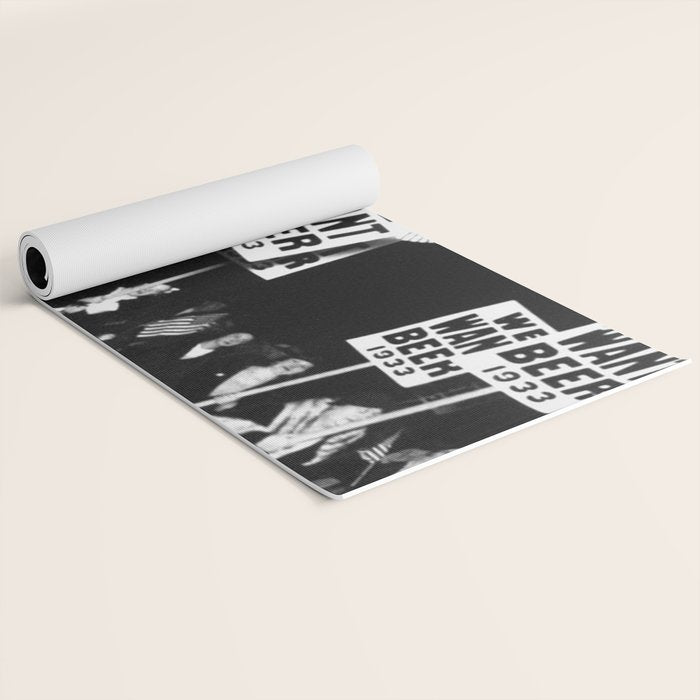We Want Beer Too! Women Protesting Against Prohibition black and white photography - photographs Yoga Mat Gallery Image 2