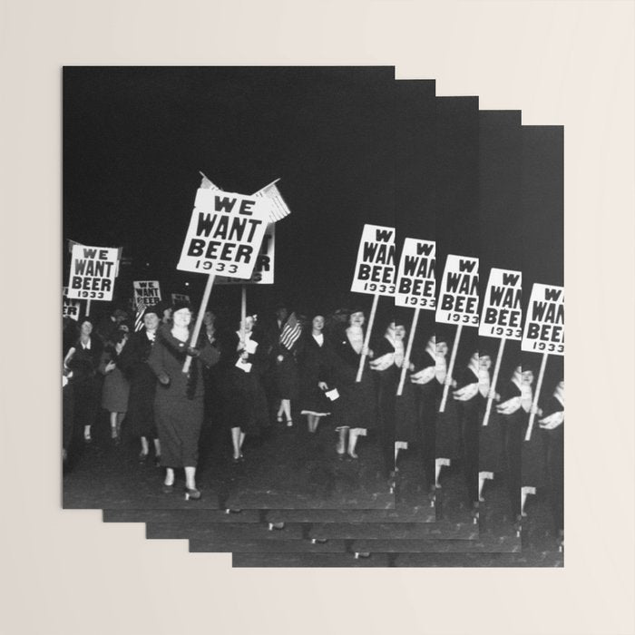 We Want Beer Too! Women Protesting Against Prohibition black and white photography - photographs Wrapping Paper Gallery Image 3