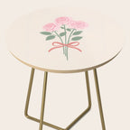 Vintage Pink Rose Bouquets with Ribbon Bows on Cream Side Table Gallery Image 2